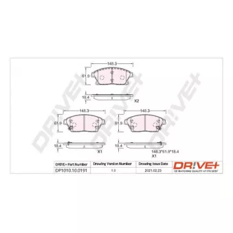 Jeu de 4 plaquettes de frein avant Dr!ve+ DP1010.10.0191