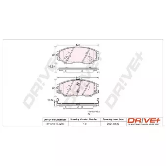 Jeu de 4 plaquettes de frein avant Dr!ve+ DP1010.10.0200