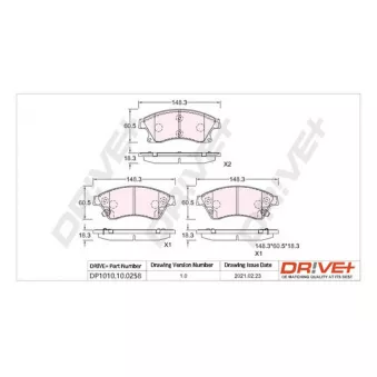 Jeu de 4 plaquettes de frein avant Dr!ve+ DP1010.10.0258
