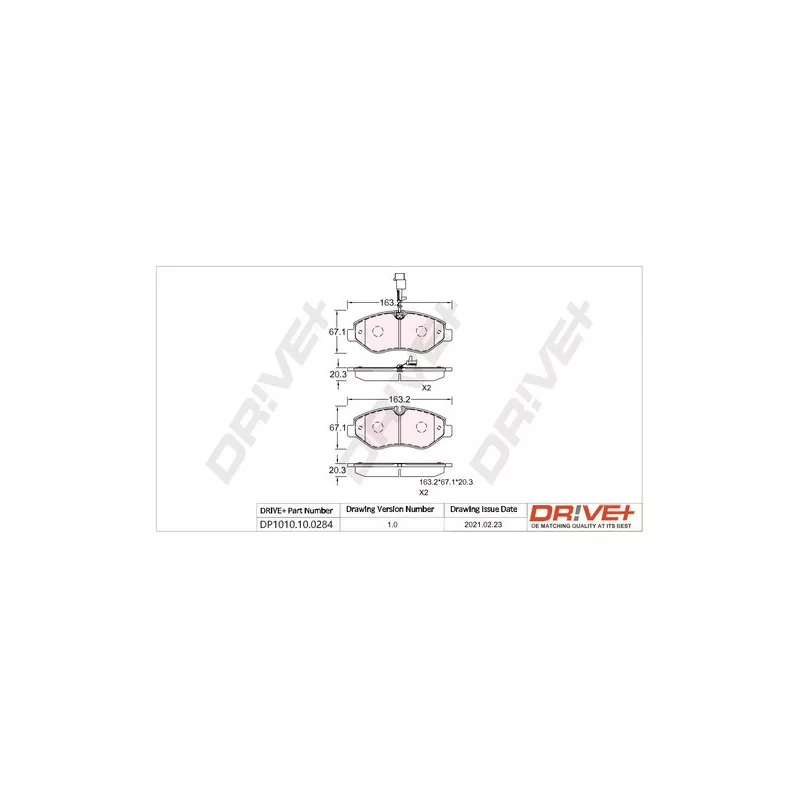Jeu de 4 plaquettes de frein avant Dr!ve+ DP1010.10.0284