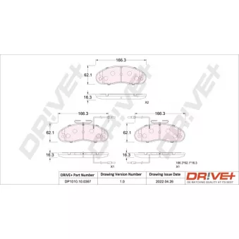 Jeu de 4 plaquettes de frein avant Dr!ve+ DP1010.10.0367