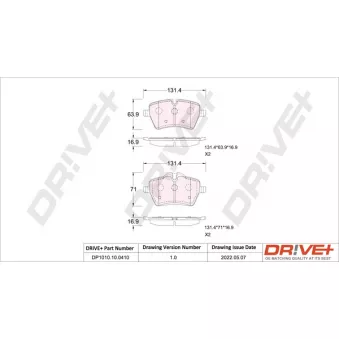Jeu de 4 plaquettes de frein avant Dr!ve+ DP1010.10.0410