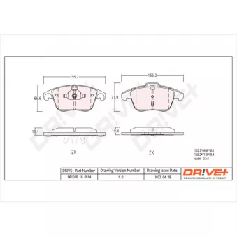 Jeu de 4 plaquettes de frein avant Dr!ve+ DP1010.10.0514