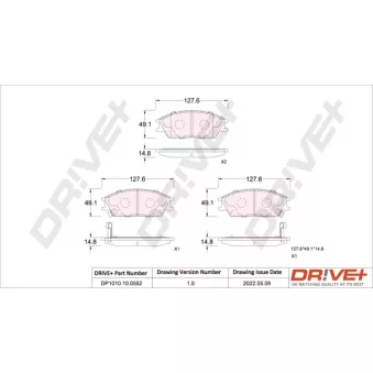 Jeu de 4 plaquettes de frein avant Dr!ve+ DP1010.10.0552