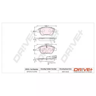 Jeu de 4 plaquettes de frein avant Dr!ve+ DP1010.10.0706