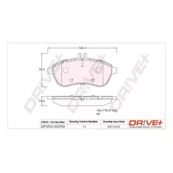 Jeu de 4 plaquettes de frein avant Dr!ve+ DP1010.10.0759