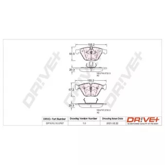 Jeu de 4 plaquettes de frein avant Dr!ve+ DP1010.10.0767