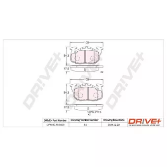 Jeu de 4 plaquettes de frein avant Dr!ve+ DP1010.10.0809