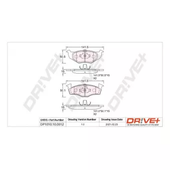 Jeu de 4 plaquettes de frein avant Dr!ve+ DP1010.10.0812
