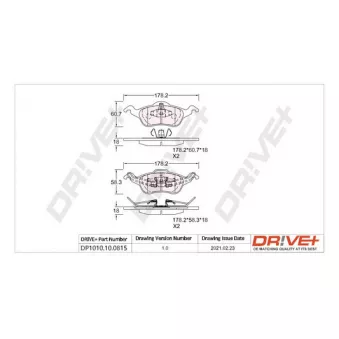 Jeu de 4 plaquettes de frein avant Dr!ve+ DP1010.10.0815