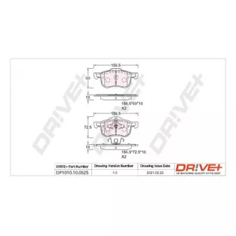Jeu de 4 plaquettes de frein avant Dr!ve+ DP1010.10.0825
