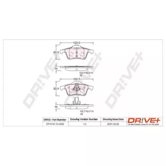 Jeu de 4 plaquettes de frein arrière Dr!ve+ DP1010.10.0828