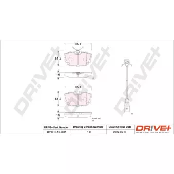 Jeu de 4 plaquettes de frein arrière Dr!ve+ DP1010.10.0831