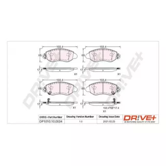 Jeu de 4 plaquettes de frein avant Dr!ve+ DP1010.10.0834