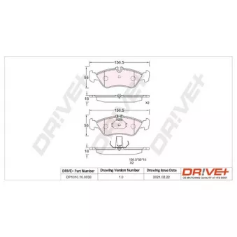 Jeu de 4 plaquettes de frein arrière Dr!ve+ DP1010.10.0838