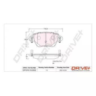 Jeu de 4 plaquettes de frein arrière Dr!ve+ DP1010.10.0852