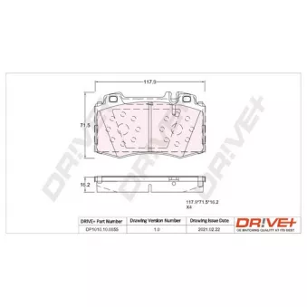 Jeu de 4 plaquettes de frein arrière Dr!ve+ DP1010.10.0855
