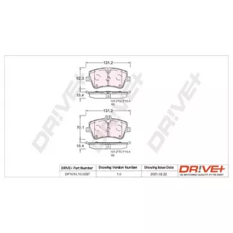 Jeu de 4 plaquettes de frein avant Dr!ve+ DP1010.10.0857