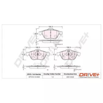 Jeu de 4 plaquettes de frein avant Dr!ve+ DP1010.10.0863