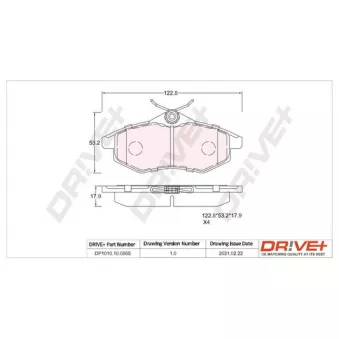 Jeu de 4 plaquettes de frein avant Dr!ve+ DP1010.10.0865