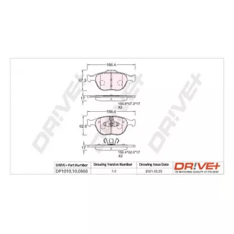 Jeu de 4 plaquettes de frein avant Dr!ve+ DP1010.10.0868