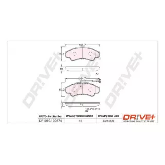Jeu de 4 plaquettes de frein avant Dr!ve+ DP1010.10.0874