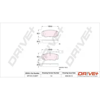 Jeu de 4 plaquettes de frein arrière Dr!ve+ DP1010.10.0877