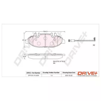 Jeu de 4 plaquettes de frein avant Dr!ve+ DP1010.10.0899