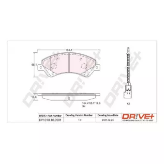Jeu de 4 plaquettes de frein avant Dr!ve+ DP1010.10.0901