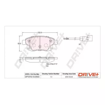 Jeu de 4 plaquettes de frein arrière Dr!ve+ DP1010.10.0903