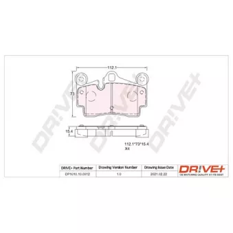 Jeu de 4 plaquettes de frein arrière Dr!ve+ DP1010.10.0912