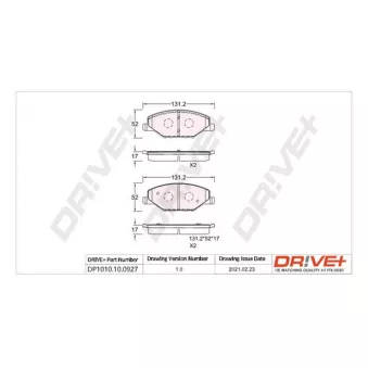 Jeu de 4 plaquettes de frein avant Dr!ve+ DP1010.10.0927