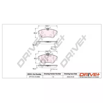 Jeu de 4 plaquettes de frein avant Dr!ve+ DP1010.10.0982