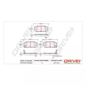 Jeu de 4 plaquettes de frein arrière Dr!ve+ DP1010.10.0984