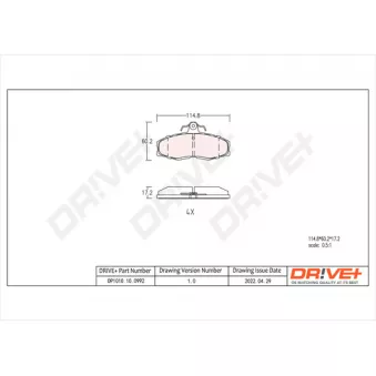 Jeu de 4 plaquettes de frein avant Dr!ve+ DP1010.10.0992