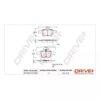 Jeu de 4 plaquettes de frein arrière Dr!ve+ DP1010.10.1005