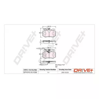 Jeu de 4 plaquettes de frein avant Dr!ve+ DP1010.10.1036