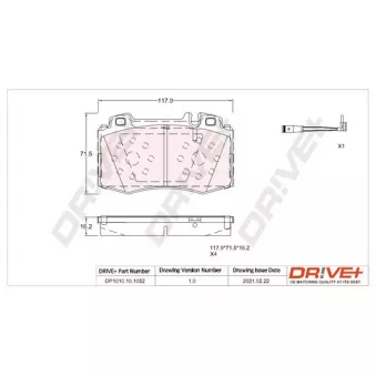 Jeu de 4 plaquettes de frein avant Dr!ve+ DP1010.10.1052