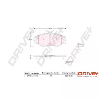 Jeu de 4 plaquettes de frein avant Dr!ve+ DP1010.10.1055