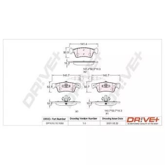 Jeu de 4 plaquettes de frein arrière Dr!ve+ DP1010.10.1068