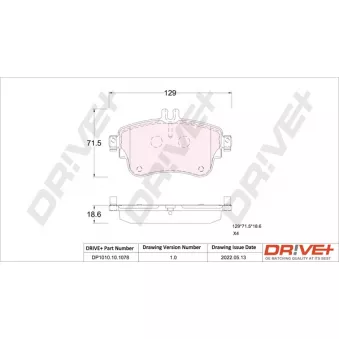 Jeu de 4 plaquettes de frein avant Dr!ve+ DP1010.10.1078