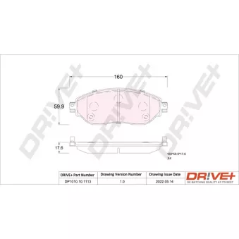 Jeu de 4 plaquettes de frein avant Dr!ve+ DP1010.10.1113