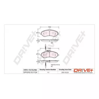 Jeu de 4 plaquettes de frein avant Dr!ve+ DP1010.10.1124