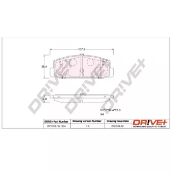Jeu de 4 plaquettes de frein arrière Dr!ve+ DP1010.10.1134