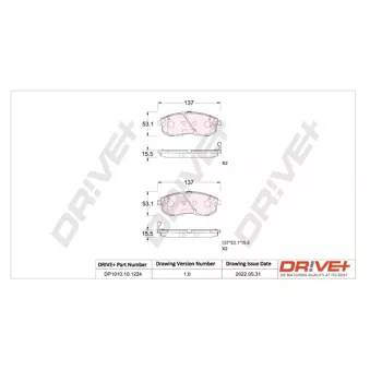 Jeu de 4 plaquettes de frein avant Dr!ve+