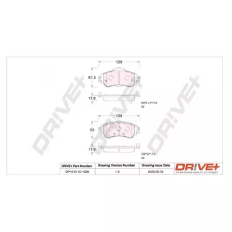Jeu de 4 plaquettes de frein avant Dr!ve+