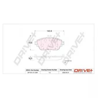 Jeu de 4 plaquettes de frein avant Dr!ve+ DP1010.10.1229
