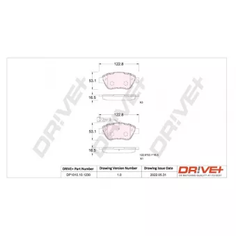 Jeu de 4 plaquettes de frein avant Dr!ve+