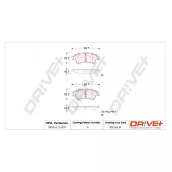 Jeu de 4 plaquettes de frein avant Dr!ve+