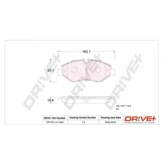 Jeu de 4 plaquettes de frein avant Dr!ve+ DP1010.10.1248